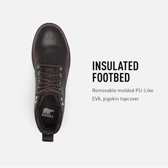 NIB - Sorel Men's Caribou Six Waterproof Boot - Size 12 (Blackened Brown) - Picture 5 of 6